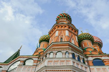 Moskova, Rusya - 9 Mayıs 2017: Closeup görünümü Aziz Basil Katedrali, Kızıl meydan