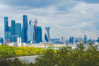 Moskova, Rusya'nın konut ve finansal gelişme geniş açılı görünüş