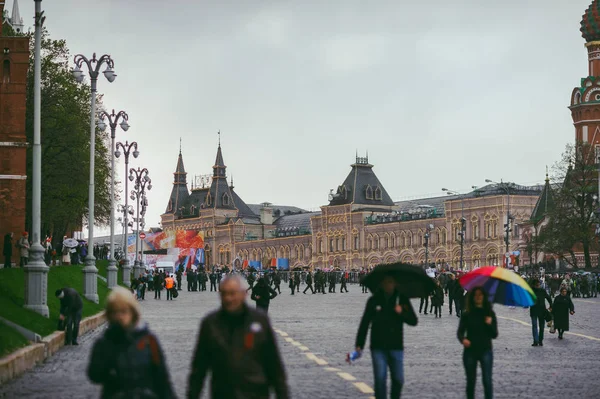 Moscú Rusia Mayo 2017 Procesión Día Victoria Miles Personas Marchan — Foto de Stock