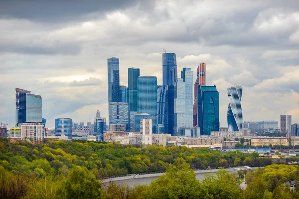 Широкоугольный Взгляд Жилищное Финансовое Развитие Москвы Россия — стоковое фото