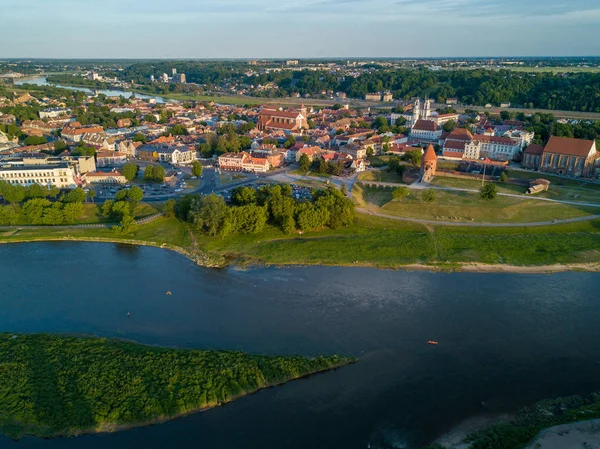 Vista Aerea Del Centro Kaunas Kaunas Seconda Città Più Grande — Foto Stock