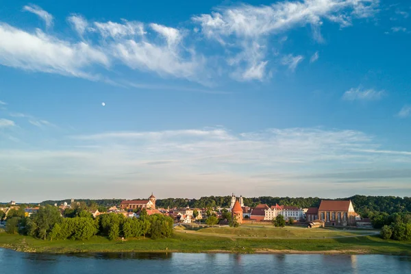 Luchtfoto Van Het Centrum Van Stad Kaunas Kaunas Tweede Grootste — Stockfoto