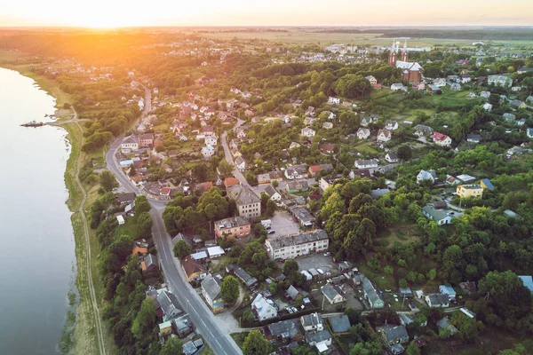 Drone Flygfoto Över Liten Stad Vilkija Vilkija Ligger Kommunen Distriktet — Stockfoto