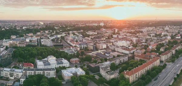 Sunmer Sunset Aerial View Kaunas City Center Kaunas Second Largest — Stock Photo, Image