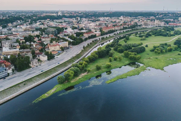 Flygfoto Över Nemunas Kaunas Kaunas Den Näst Största Staden Litauen — Stockfoto