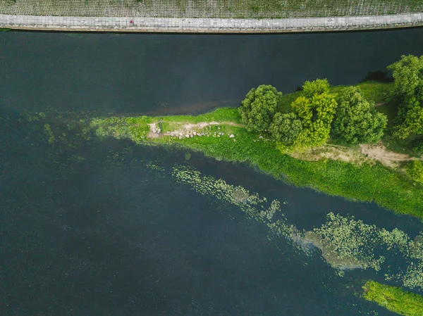 Aerial View Nemunas Island Kaunas Kaunas Second Largest City Lithuania — Stock Photo, Image