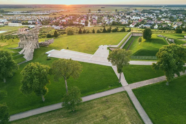 Luftaufnahme Eines Parks Der Nähe Der Festung Kaunas Die Festung — Stockfoto