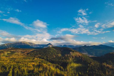 Havadan görünümü yüksek Tatra Dağları'nın robot. Zakopane, Polonya