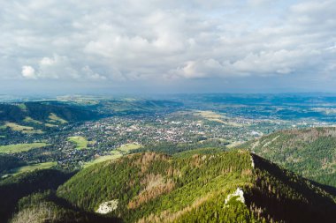 Havadan görünümü yüksek Tatra Dağları'nın robot. Zakopane, Polonya