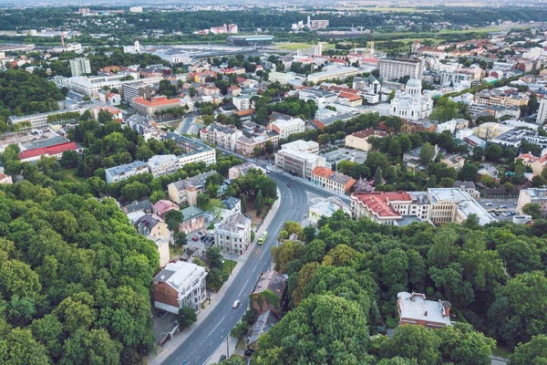 鸟瞰的 Zaliakalnis 字面上 绿色山丘 这是立陶宛第二大城市考纳斯 Elderate — 图库照片