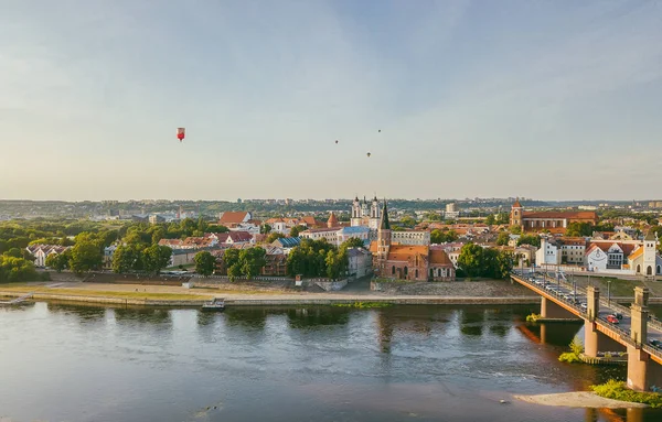 Вид Воздуха Старый Город Каунаса Каунас Является Вторым Величине Городом — стоковое фото