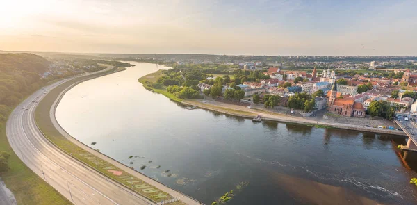 Вид Воздуха Старый Город Каунаса Каунас Является Вторым Величине Городом — стоковое фото