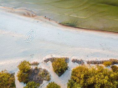 Palanga Beach, Litvanya hava görünümünü robot. Baltık Denizi kıyısında.