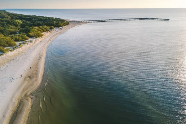 Drony Letecký Pohled Pláže Palanga Litva Pobřeží Baltského Moře — Stock fotografie