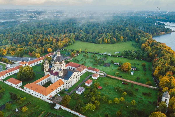 Monasterio Pazaislis Kaunas Lituania Vista Aérea Del Dron Temporada Otoño — Foto de Stock