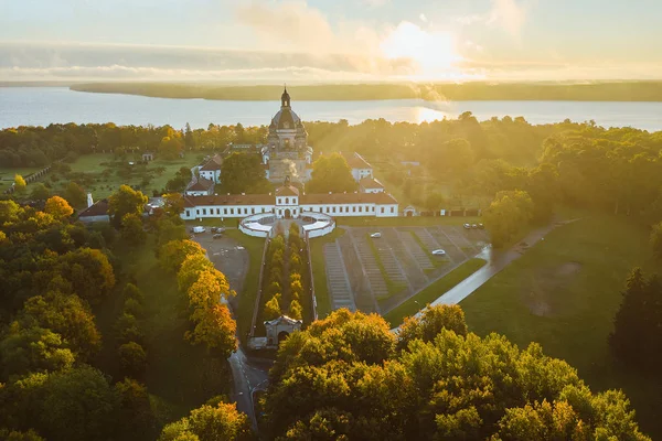 Monasterio Pazaislis Kaunas Lituania Vista Aérea Del Dron Temporada Otoño — Foto de Stock