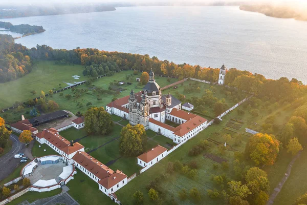 Monastère Pazaislis Kaunas Lituanie Vue Aérienne Drone Saison Automne — Photo