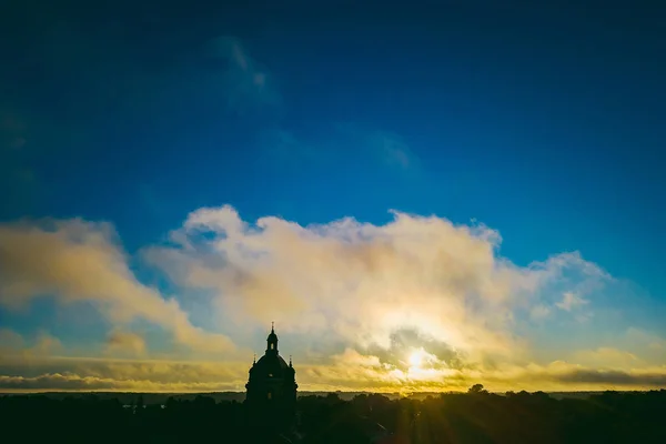 Monastero Pazaislis Kaunas Lituania Vista Aerea Del Drone Stagione Autunnale — Foto Stock