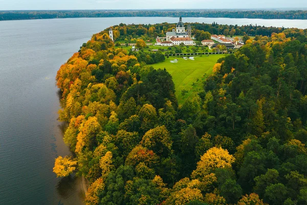 Vista Aérea Árboles Colores Parque Temporada Otoño Kaunas Lituania — Foto de Stock