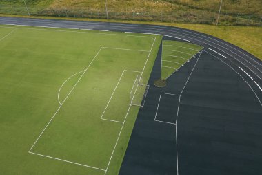 Boş Stadyumu, dron havadan görünümü. Panevezys, Litvanya