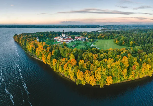 Monasterio Pazaislis Kaunas Lituania Vista Aérea Del Dron Temporada Otoño — Foto de Stock