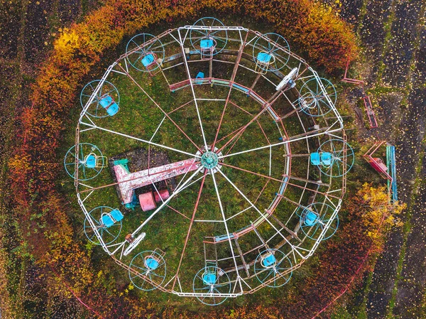 Vista Aérea Del Parque Atracciones Abandonado Elektrenai Lituania — Foto de Stock