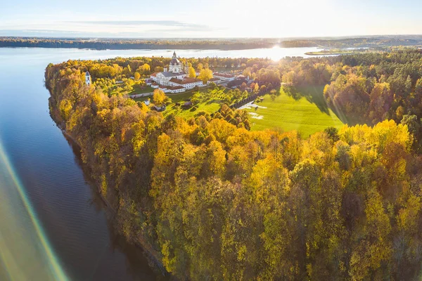 Monasterio Pazaislis Kaunas Lituania Vista Aérea Del Dron Colores Otoñales — Foto de Stock