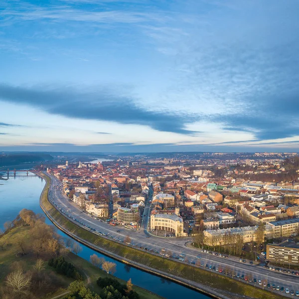 Kaunas Altstadt Drohnen Luftaufnahme Litauen — Stockfoto