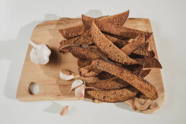 Lithuanian Fried Bread Dark Rye Bread Deep Fried Oil Generously — Stock Photo, Image