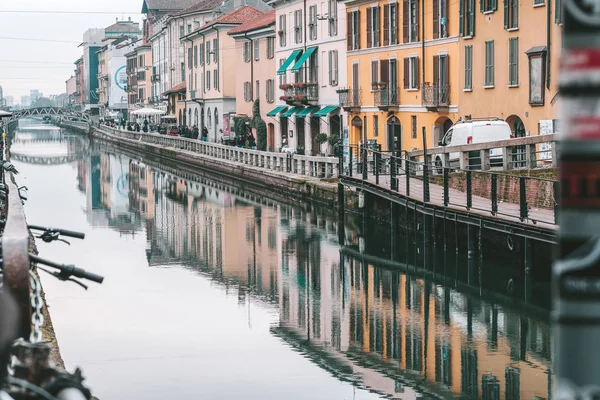 Sistema de canal de Milão chamado navigli — Fotografia de Stock