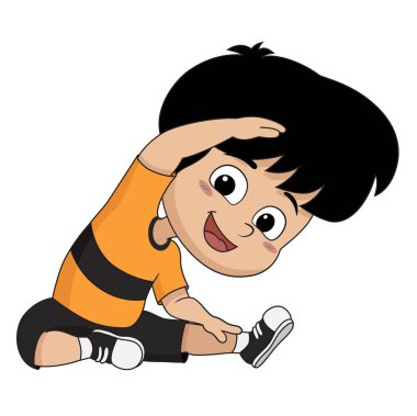 Çocuklar vektör ve illüstrasyon kadar ısınma.