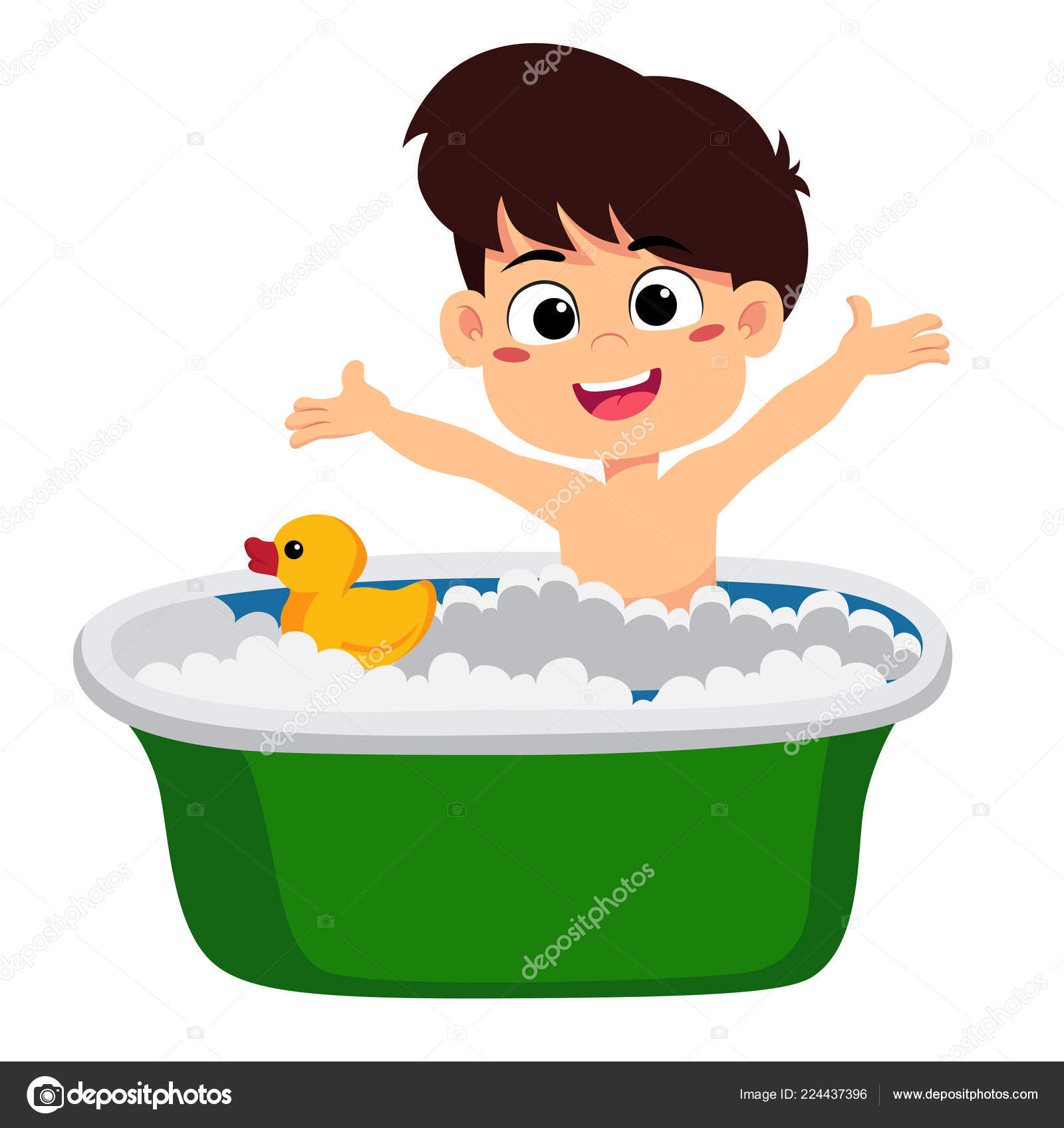 Morning Kid Shower Get Ready School Vector Illustration Stock Vector Image By C Eempris Hotmail Com