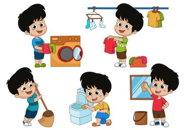 Bir gün çocuk anne paspas, lau gibi birçok şeyler yapmak yardımcı olur