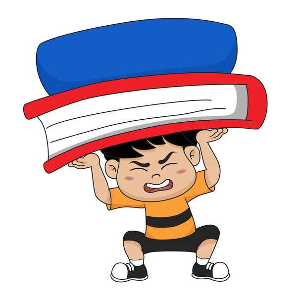 Σύνολο παιδί ανάγνωση μια book.vector και επεξήγηση. Εικονογράφηση Αρχείου