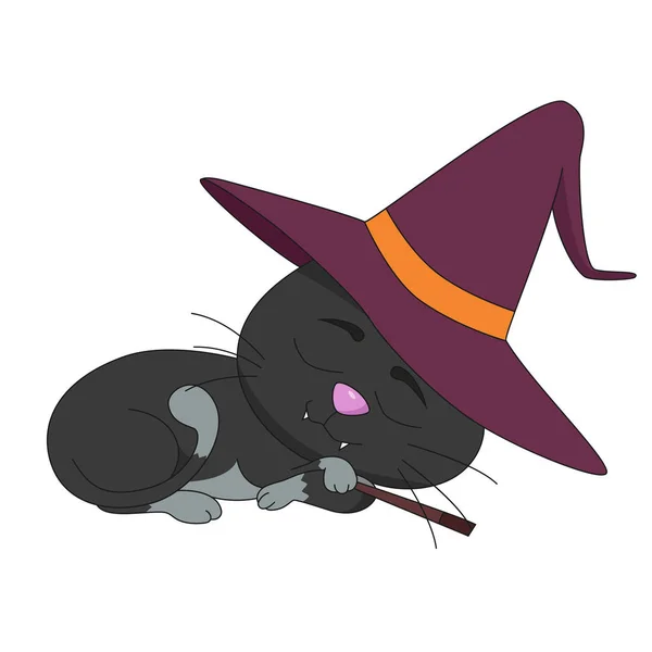 Glücklich halloween.cute Hexe in halloween. — Stockvektor