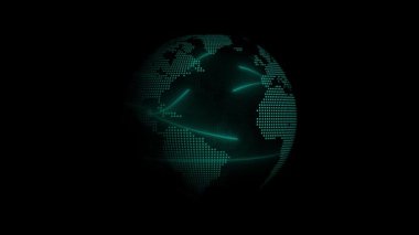 etrafında akan bilgi ile 3d küre modelinin görüntüleri