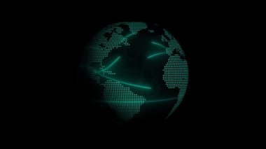 etrafında akan bilgi ile 3d küre modelinin görüntüleri