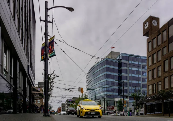 Vancouver Canada Juni 2018 Granville Street Mit Gelbem Taxi Und — Stockfoto