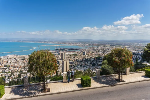 Haifa Israel March 2018 Rua Cidade Haifa Com Vista Para — Fotografia de Stock