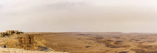 Mitzpe Ramon Israel Março 2018 Ampla Vista Deserto Amarelo Negev — Fotografia de Stock