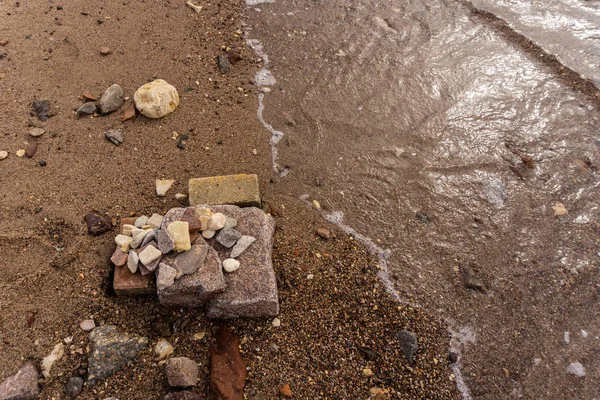 Deniz taşları Kızıldeniz beach arka plan veya doku