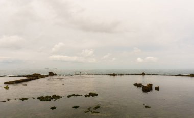 Akdeniz'in deniz manzarası arka plan mavi su.