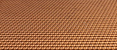 Turuncu kiremit çatı doku veya güneşli gün vasıl geçmiş