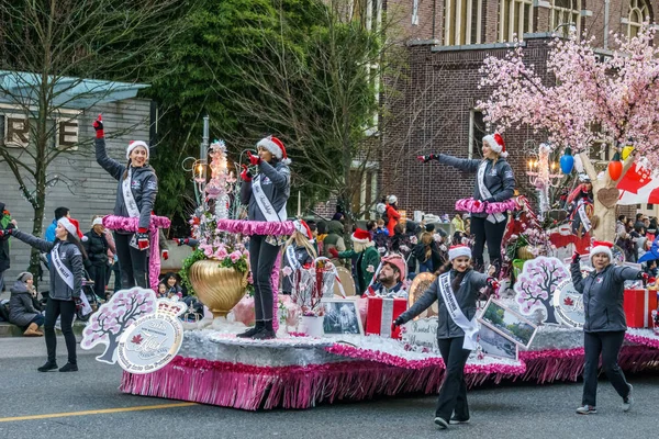 Vancouver Canada December 2018 Mensen Deelnemen Aan Jaarlijkse Kerstman Parade — Stockfoto