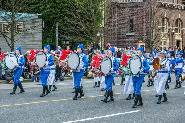 Vancouver Canada December 2018 Mensen Deelnemen Aan Jaarlijkse Kerstman Parade — Stockfoto