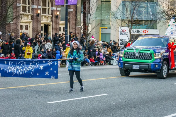 Vancouver Canada December 2018 Mensen Deelnemen Aan Jaarlijkse Kerstman Parade — Stockfoto