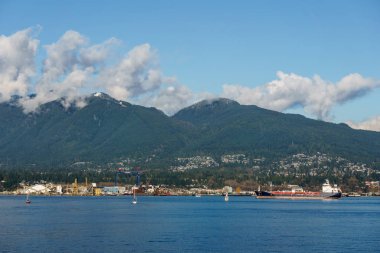 Vancouver, Kanada - 2 Aralık 2018: ünlü Vancouver Limanı gündüz