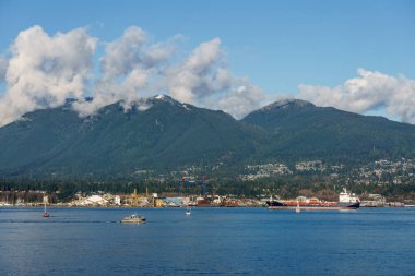 Vancouver, Kanada - 2 Aralık 2018: ünlü Vancouver Limanı gündüz