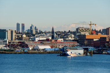 Vancouver, Kanada - 2 Aralık 2018: ünlü Vancouver Limanı gündüz