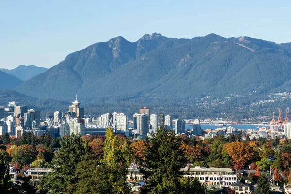 Vancouver Kanada Oktober 2018 Härlig Beskåda Vancouver Horisont Med Berg — Stockfoto